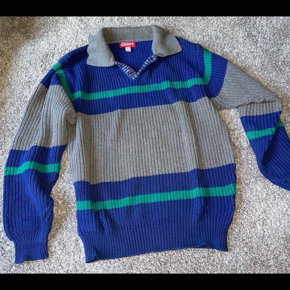 Vintage Merona Small Colorblock stripes men sweater